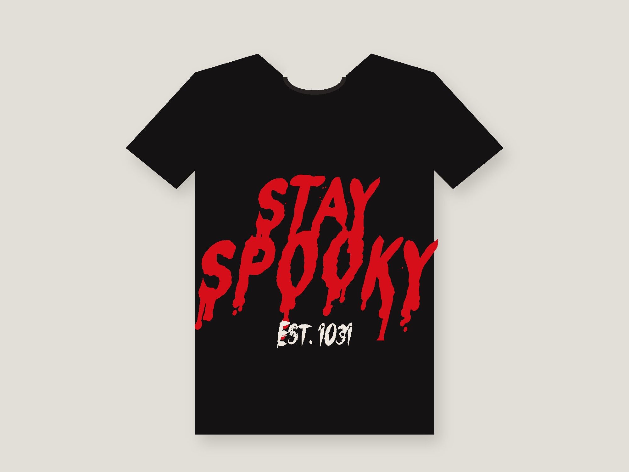 Stay Spooky Halloween t-shirt with dripping blood font lettering